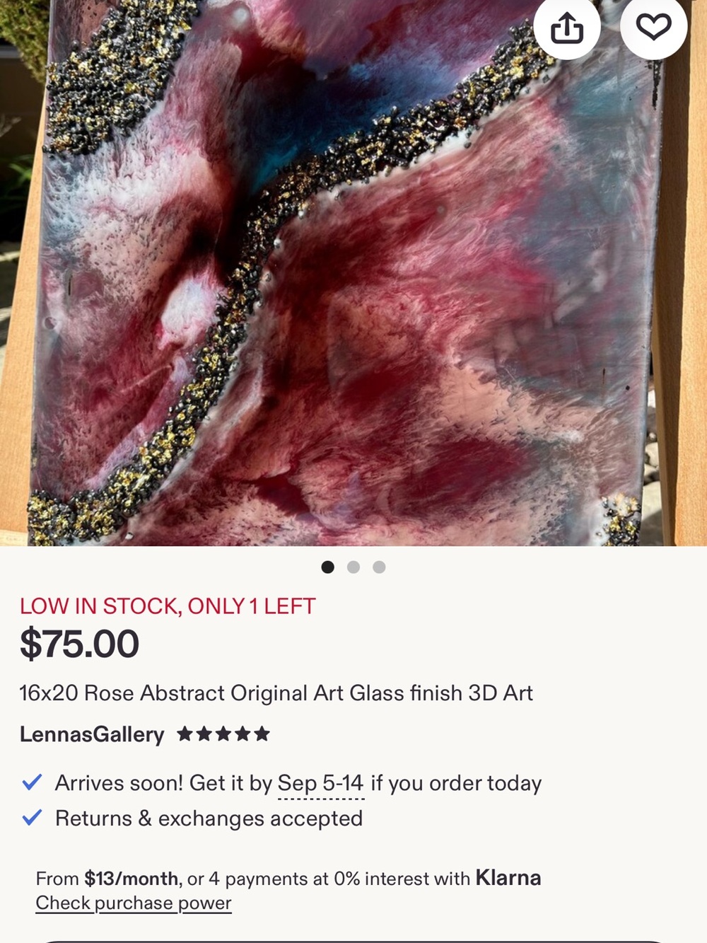 Gallery Rose and Gold Abstract Glass Wall Art